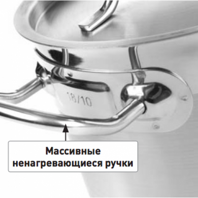 Каструля низька Hendi Kitchen Line 5 л &Oslash;240x(H)115 з кришкою
