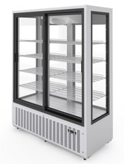 Холодильный шкаф витрина Эльтон 1,5 С двери купе стеклянные, 1500, 2 двери, Стекло, Крашенный, Динамическое
