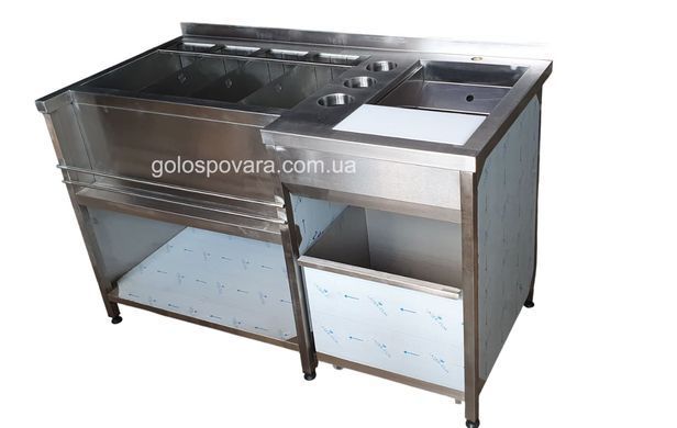Барная станция 1400х700 c мойкой и емкостями инвентаря