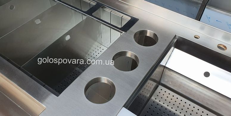 Барная станция 1400х700 c мойкой и емкостями инвентаря