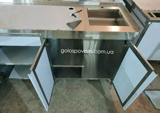 Тумба для кавоварки з ящиками з нержавіючої сталі