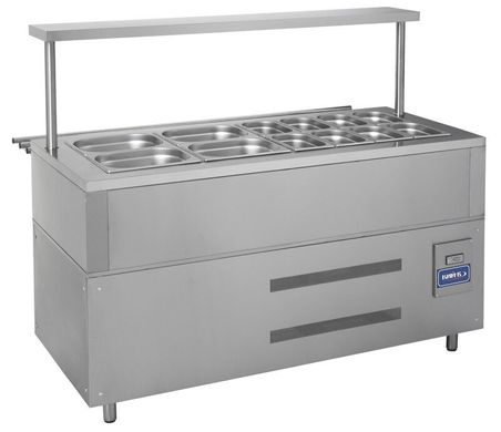 Прилавок холодильный на 12 гастроемкостей для холодных закусок ПХ-1500