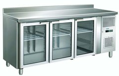 Холодильний стіл Berg GN3200TNG зі скляними дверима, +2...+8С, 3 двери, Скло