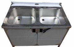 Ванна моечная 2х-секционная штампованная с тумбой