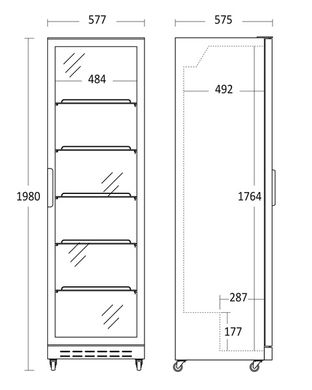 Шафа холодильна Scan SD 430 BE демонстраційна, 370, 1 дверь, Фарбований, Динамічне