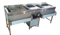 Барная станция 2х-постовая с мойкой посередине