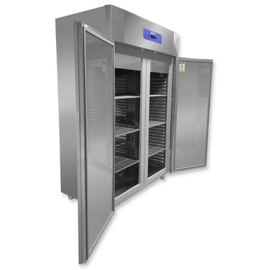 Холодильна шафа Brillis GRN-BN18-EV-SE-LED, 1400, 2 двери, Нерж сталь, Нержавіючий, Динамічне