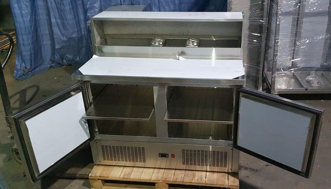Стол холодильный саладетта 900x700x850 с нижним агрегатом, -2...+8 С, 2 двери, Нерж сталь