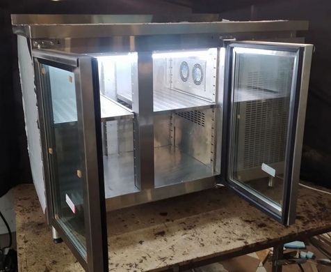 Стіл холодильний GP-2C-14070 2 скляні двері, -2...+8 С, 2 двери, Скло