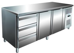 Холодильный стол Berg GN3230TN 2 двери + 3 ящика, +2...+8С, 2 двери, Нерж сталь