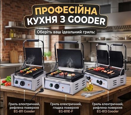 Гриль контактный ребристый Gooder EG-811