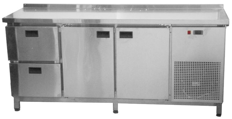 Холодильний стіл Tehma 2 дверей+2 шухляди 1860х600, +2...+8С, 3 двери, з шухлядами, Нерж сталь